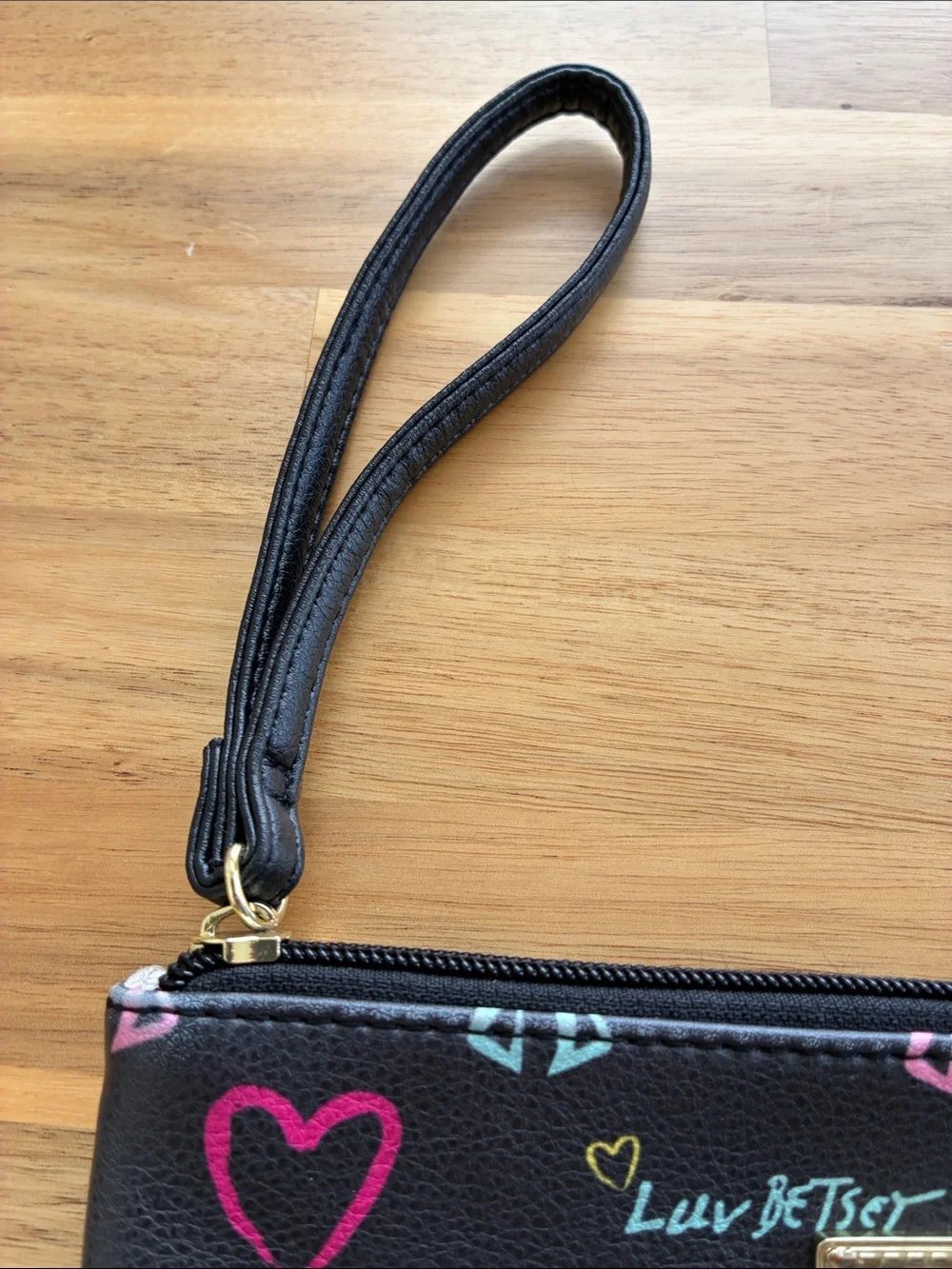Betsey Johnson Coquette Ribbon Bows & Hearts Clutch Wristlet Bag Y2K Whimsygoth